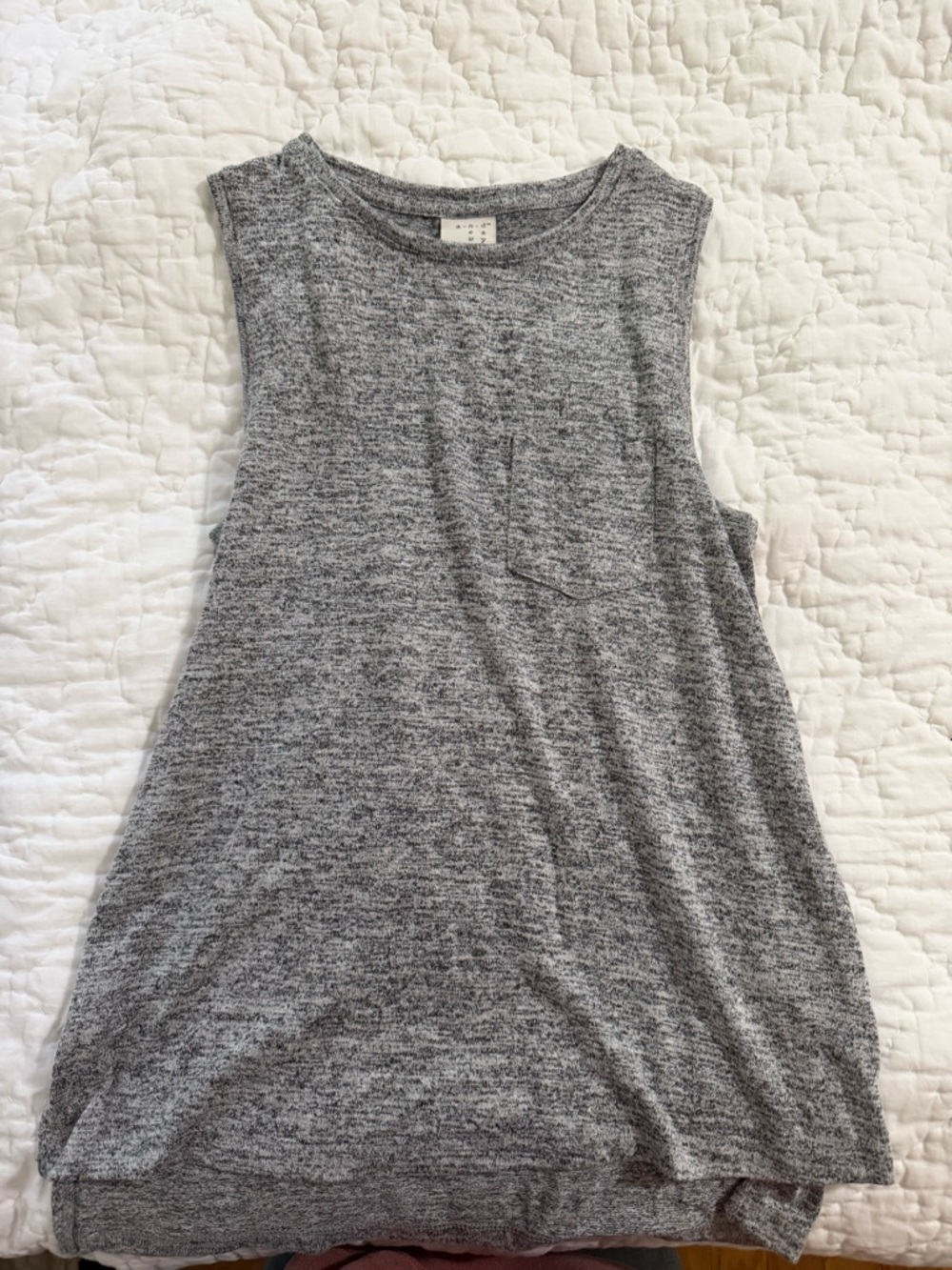 a new day Gray Heather Sleeveless Pocket Tank